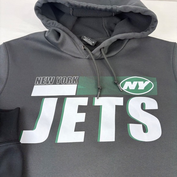 Nike ONField New York Jets NFL Dri-FIT Hoodie Sweatshirt Black Gray Size S - Picture 2 of 9
